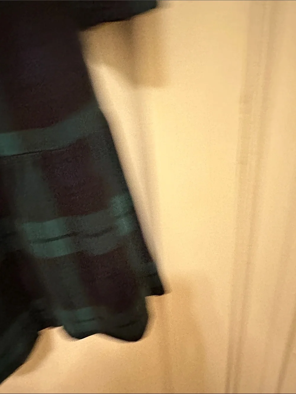 J. Crew Teal and Navy Plaid V-Neck Long Sleeve Tiered Dress